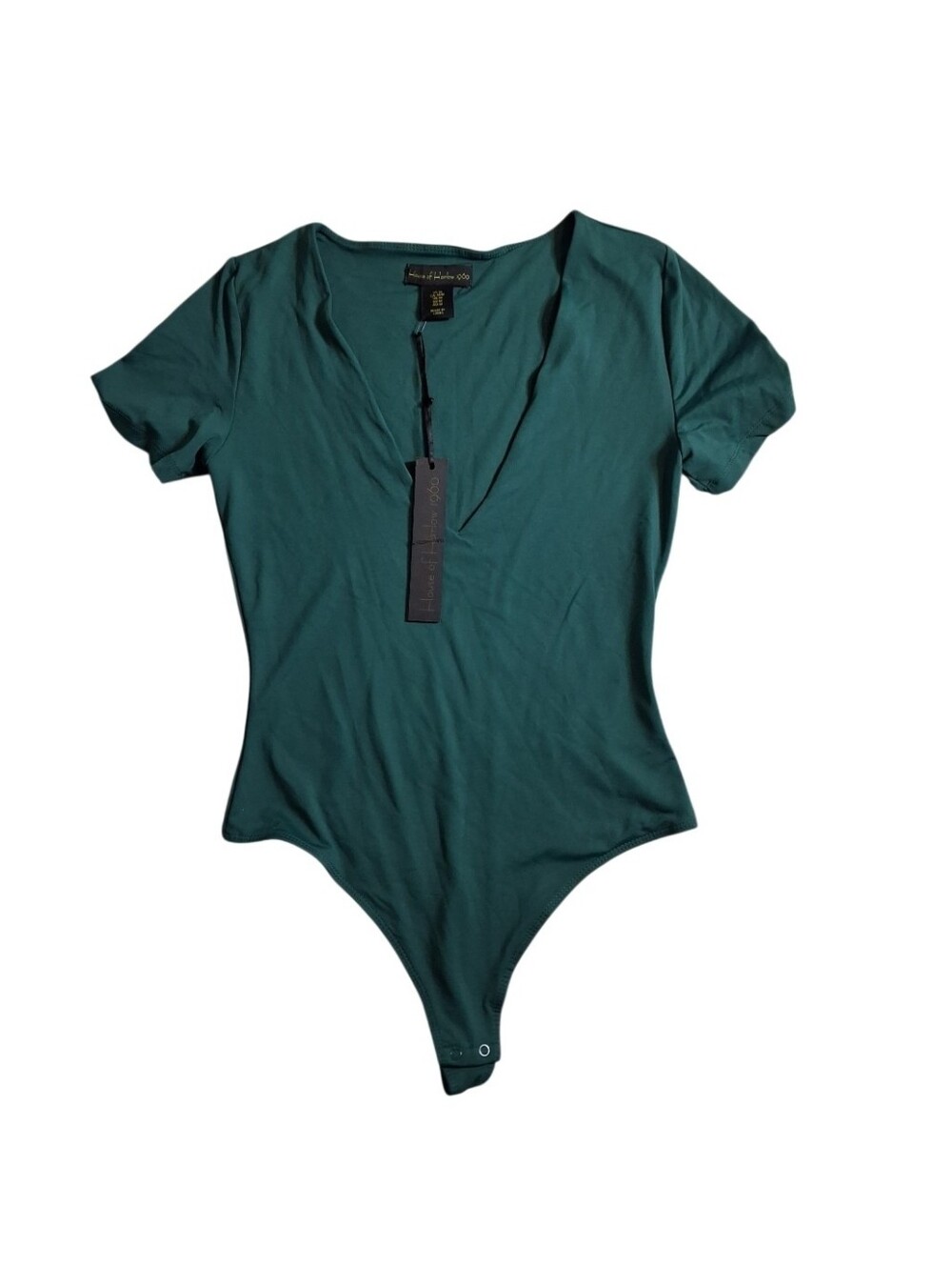 House of Harlow 1960 Teal V-Neck Bodysuit